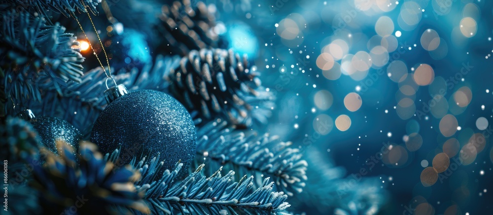 Aufkleber festive background featuring a blue color scheme perfect for christmas or new year celebrations with