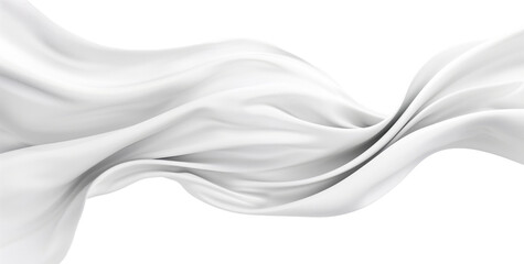 3d white silk cloth flying in the air png on transparent background, white cloth with waves and folds of fabric texture.