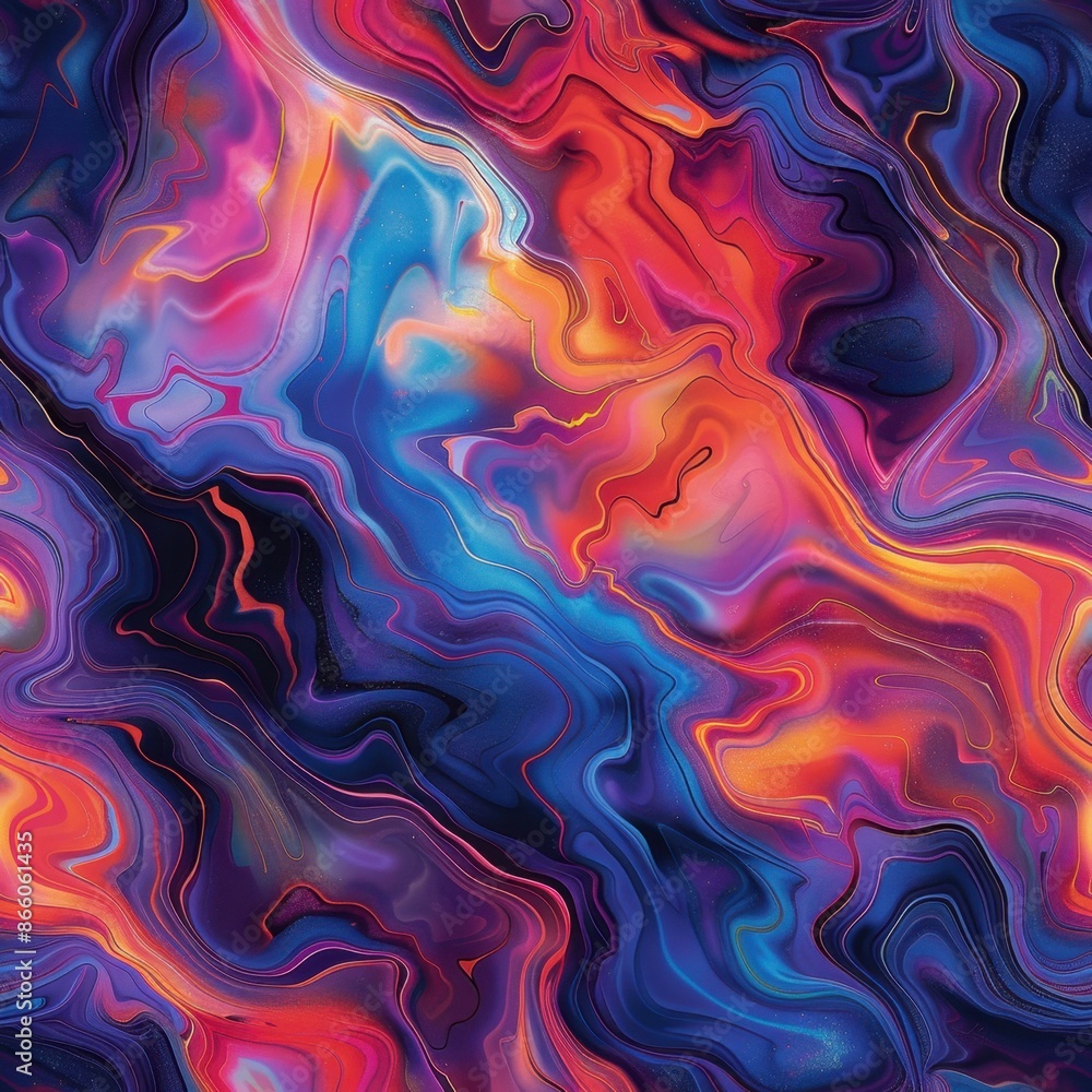 Aufkleber seamless oil slick pattern with a minimal aesthetic. the vibrant, flowing colors provide a striking 