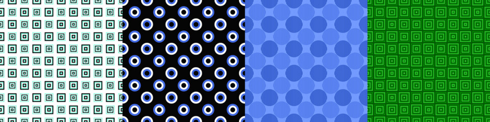 Seamless geometric threetone pattern set