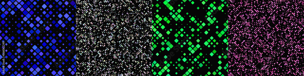 Poster seamless geometrical diagonal square pattern set