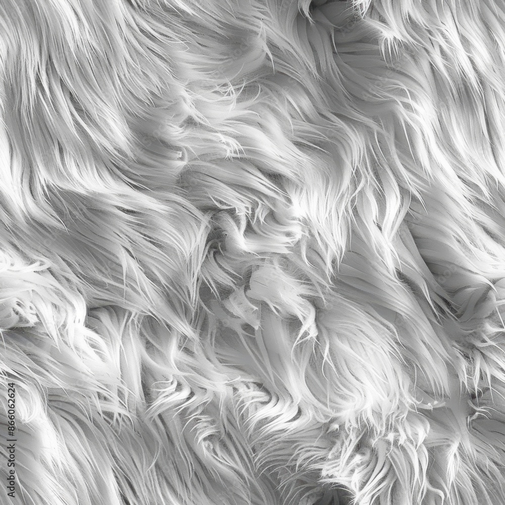 Poster close-up of lush fur, showcasing a seamless and minimal pattern that emphasizes its softness and ric