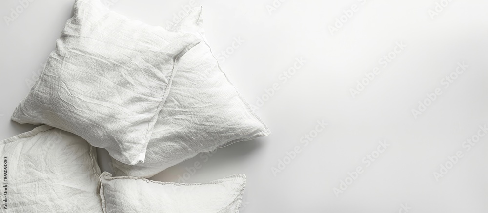 Poster Pillows on white background. with copy space image. Place for adding text or design
