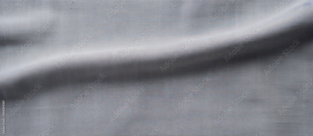 Poster Empty gray fabric textured background with a seamless grey fiber pattern for fashion clothing fragment in a top view flat lay, providing ample copy space image.