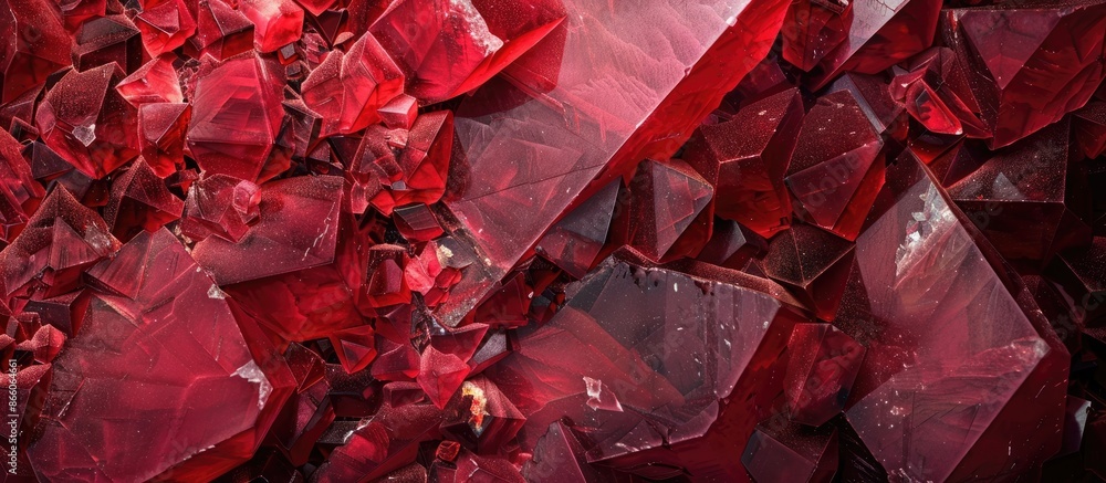 Aufkleber Red mixed crystals, rock, polygonal, tile background texture. with copy space image. Place for adding text or design