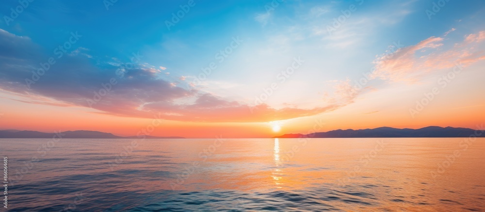 Canvas Prints Scenic sunset with clear blue sky and ample copy space image.