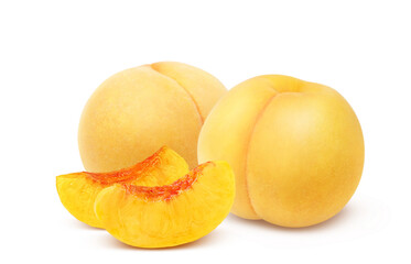 黄金桃のイラスト リアル 白バック