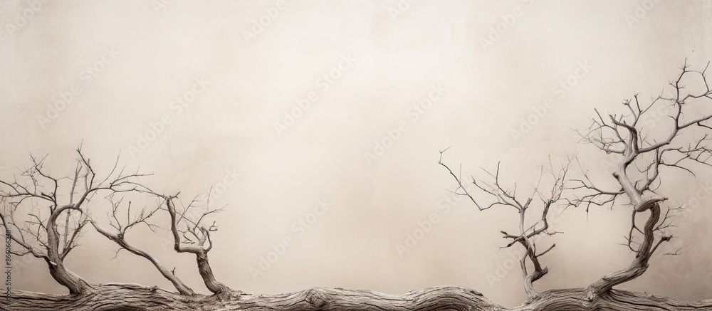 Poster An aged tree showcasing its unique wood texture against a blank backdrop, perfect as a copy space image.