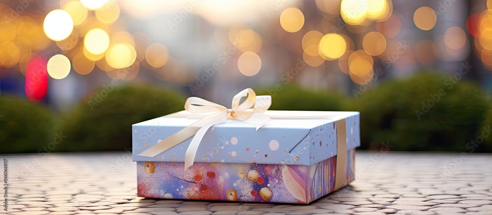 Poster small gift box with copy space image.