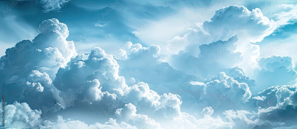 Aufkleber A picturesque natural scene showing a blue sky with large clouds, including rain clouds, providing a beautiful canvas with ample room for adding text or graphics.