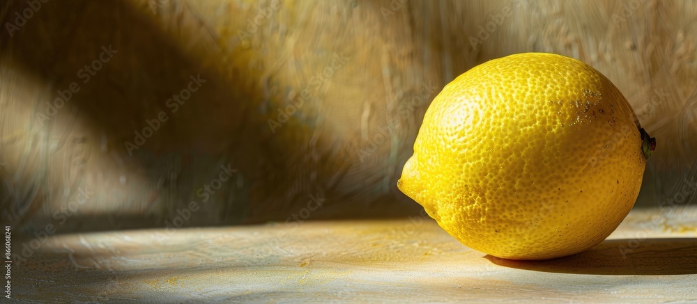 Poster An image displaying a vibrant lemon against a softly lit backdrop with room for additional content is known as a copy space image.