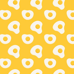 Flat eggs fried pattern cute decoration for wrapping, print, textile wallpaper illustration