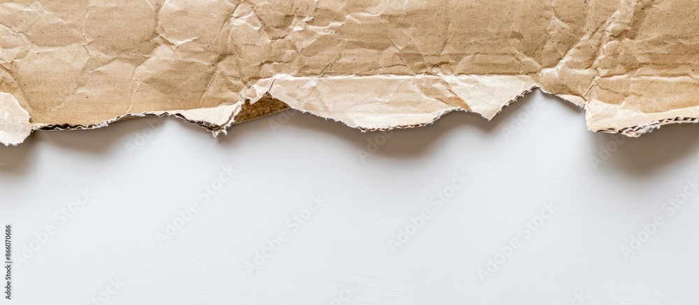 Poster a picture of corrugated grey cardboard with a white background and space to overlay text or images, 