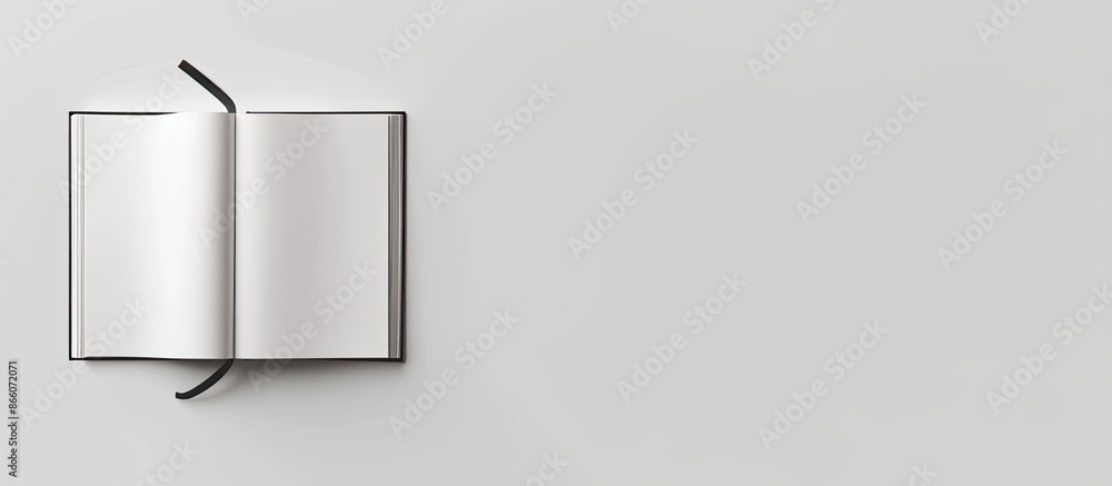 Poster unveil diary on a blank white backdrop with copy space image.