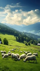 Obraz premium Nature pasture nature sheep.