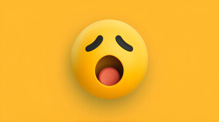 Fototapeta premium Yawning Emoji: A Universal Representation of Sleepiness and Boredom