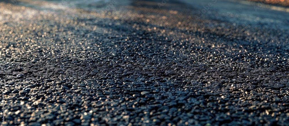 Poster Textured asphalt or tarmac road surface with a background suitable for a copy space image.