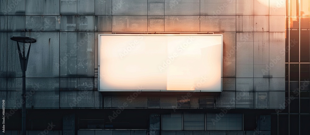 Poster rectangular sign on the building with copy space image for text and design mockup.