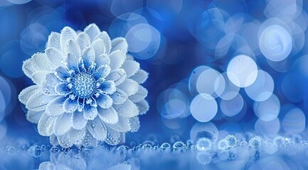 blue flower on blue background