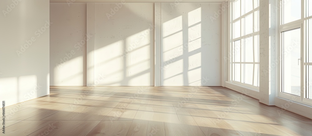 Aufkleber comfortable empty room interior design with copy space image.