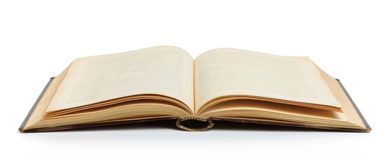 An open book diary featuring empty pages against a white backdrop, ideal as a copy space image.