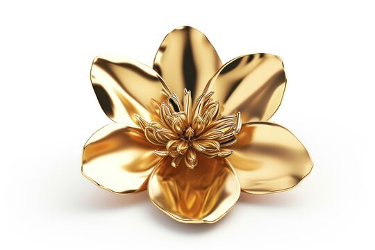 Flower gold jewelry brooch.
