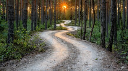 Obraz premium road in the forest