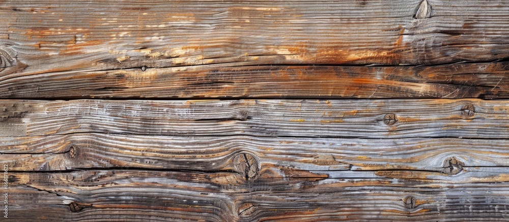 Poster wooden background texture with a plank from an adler tree featuring copy space image.