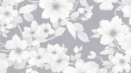 Fototapeta premium seamless floral background,floral line art, floral patterns, seamless patterns, large flowers 