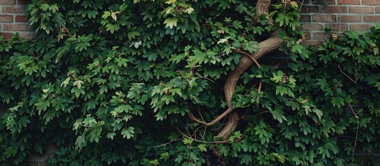 Fototapeta premium A tree covered in a climbing vine, with copy space image.