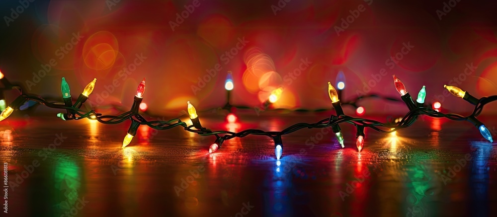Aufkleber christmas lights with a transparent electric wire provide a festive glow. there is room for adding t
