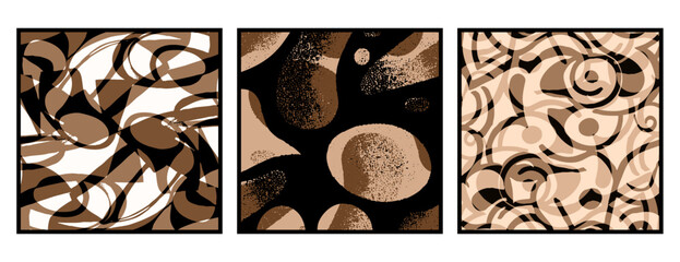 Set of 3 Abstract pattern. Illustration for printing on wall decorations. For use in graphics.
