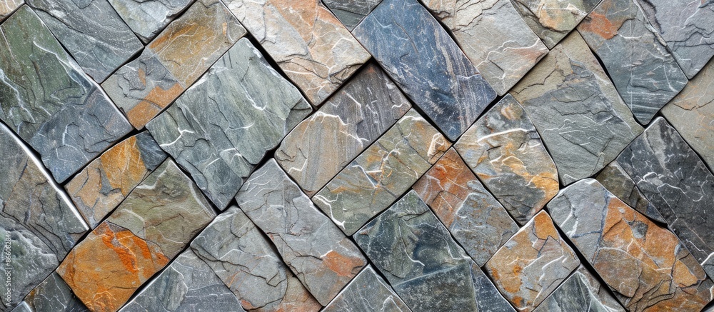 Poster Stone tile pattern background with copy space image for product or ad design included at no cost.