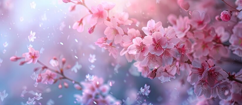 Cherry blossoms from Japan, creating a serene and beautiful copy space image.