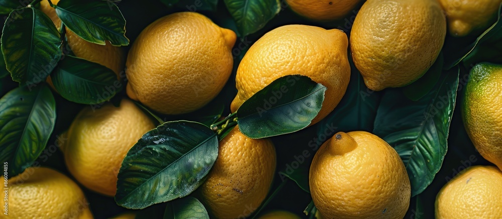 Aufkleber Lemons creating an abstract background with copy space image.