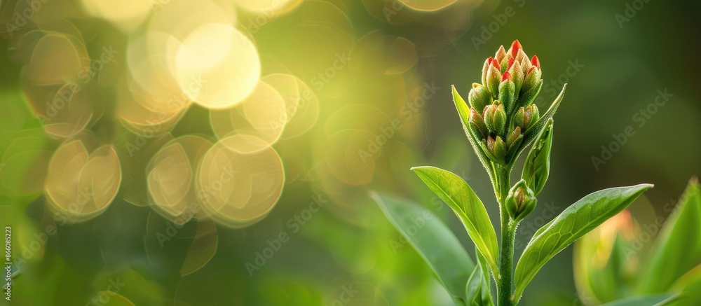 Poster Image of a budding flower with copy space to discuss growth and development.