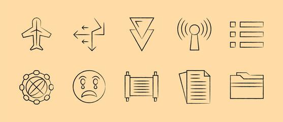 Human resources web icons in line style. Headhunting, career, resume, work group, candidate, job hiring, collection. Vector illustration.