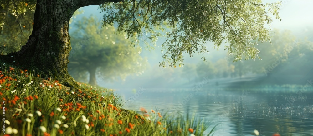 Aufkleber present a stunning natural backdrop with ample space for text or images, perfect for product display