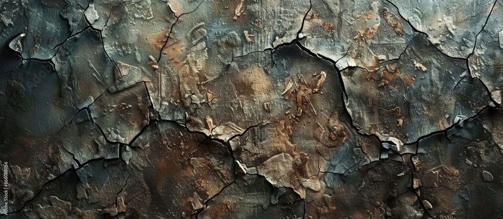Poster Background with an aged surface featuring cracks, suitable for design and presentations with copy space image.