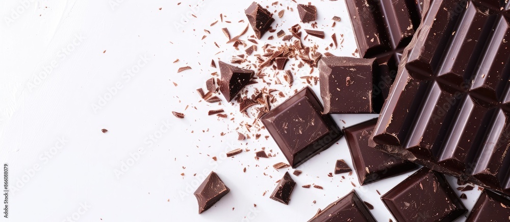 Aufkleber Rich, decadent dark chocolate with a hint of bitterness on a white background with ample copy space image.