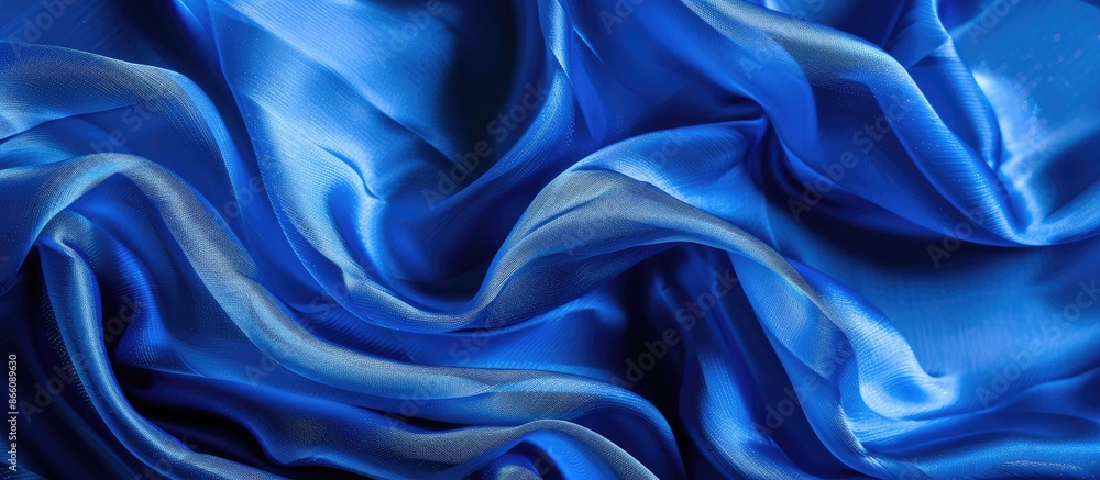 Wall mural embrace this vivid electric blue silk fabric as your ultimate accessory, with its enchanting elastic