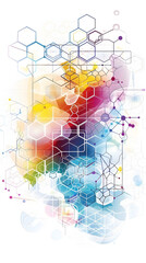 Fototapeta premium Abstract molecules background. Molecular structures or chemical engineering, genetic research, innovation technology. Scientific, technical or medical concept.