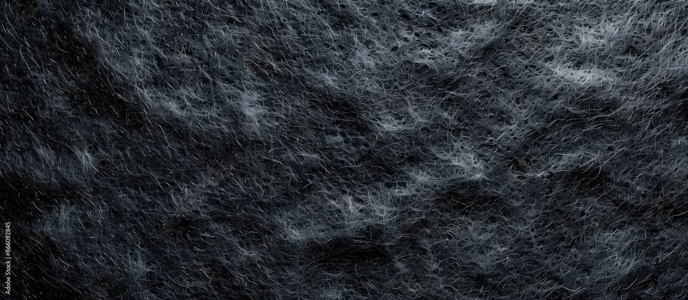 Poster Abstract art background with a dark gray felt texture, showcasing a solid color material with a grainy surface, and an ample copy space image.