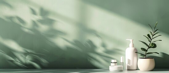 A neutral-toned studio backdrop, ideal for showcasing beauty and skincare items in online product listings with copy space image.