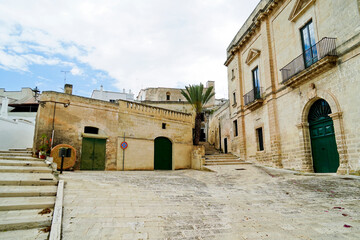 Il centro storico e la gravina di Massafra, Taranto, Puglia. Italia