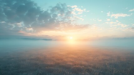 Fototapeta premium Vibrant Landscape at Dawn Embracing the Energy of New Beginnings