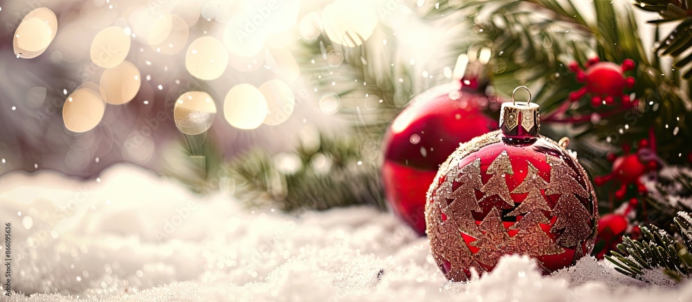 Poster a christmas-themed close-up photograph with empty space for text or graphics. image with copy space