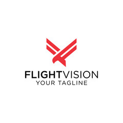 Flightvision Logo Design Concept with Eagle Icon
