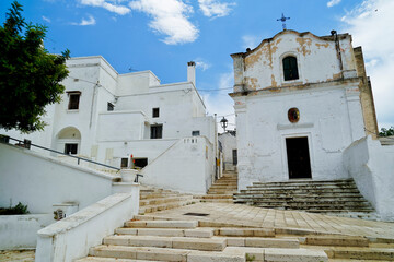 Il centro storico e la gravina di Massafra, Taranto, Puglia. Italia