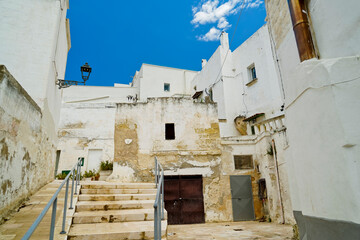 Il centro storico e la gravina di Massafra, Taranto, Puglia. Italia